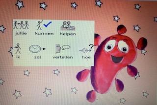 tekening van bewoner van virus met pictogrammen